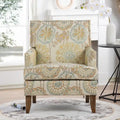 Fauteuil d'appoint moderne pour salon avec pieds en bouleau et revêtement en tissu confortable
