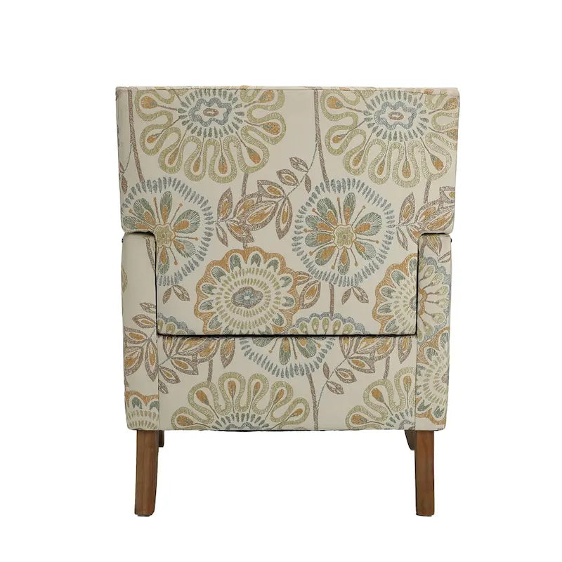 Fauteuil d'appoint moderne pour salon avec pieds en bouleau et revêtement en tissu confortable