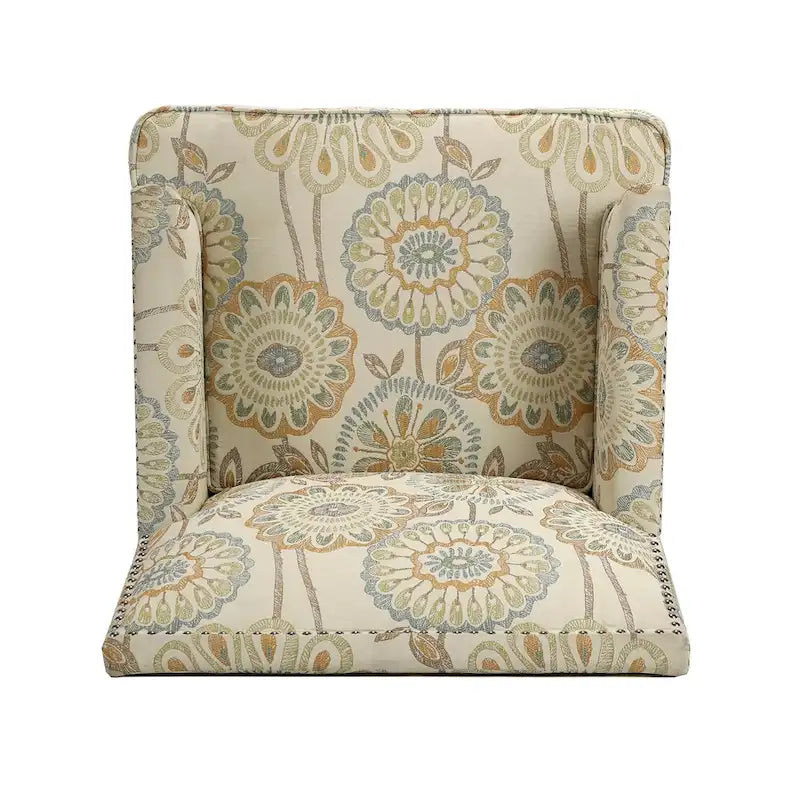 Fauteuil d'appoint moderne pour salon avec pieds en bouleau et revêtement en tissu confortable