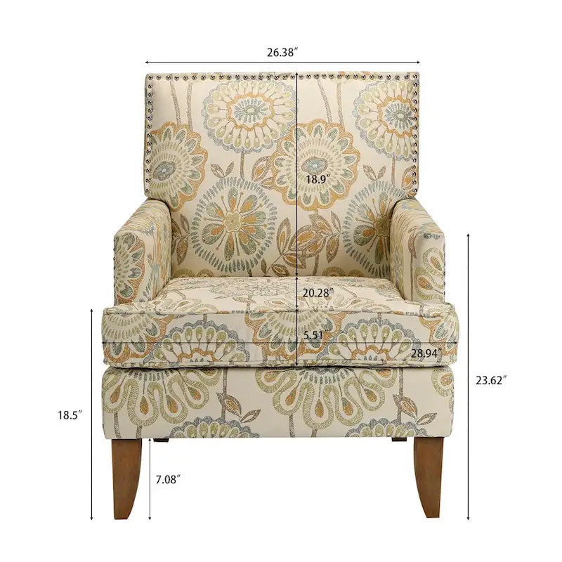 Fauteuil d'appoint moderne pour salon avec pieds en bouleau et revêtement en tissu confortable