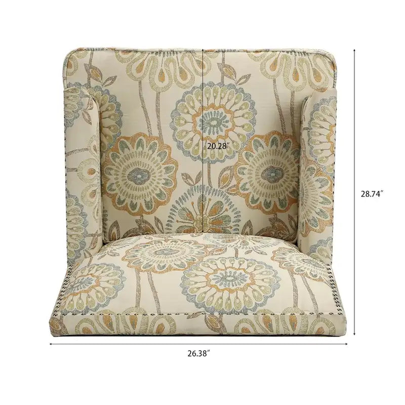 Fauteuil d'appoint moderne pour salon avec pieds en bouleau et revêtement en tissu confortable