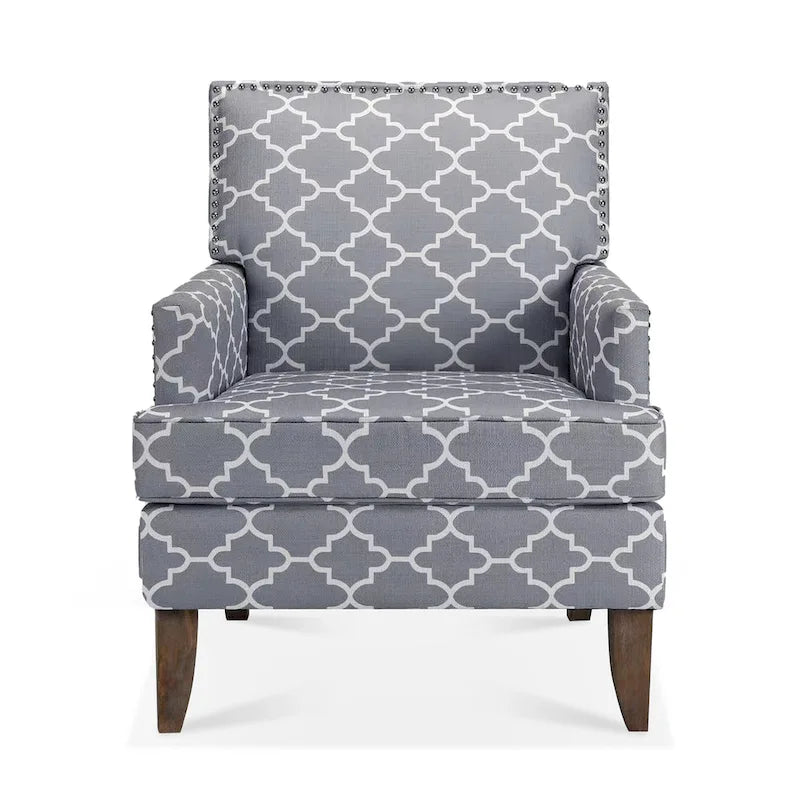 Fauteuil d'appoint moderne pour salon avec pieds en bouleau et revêtement en tissu confortable