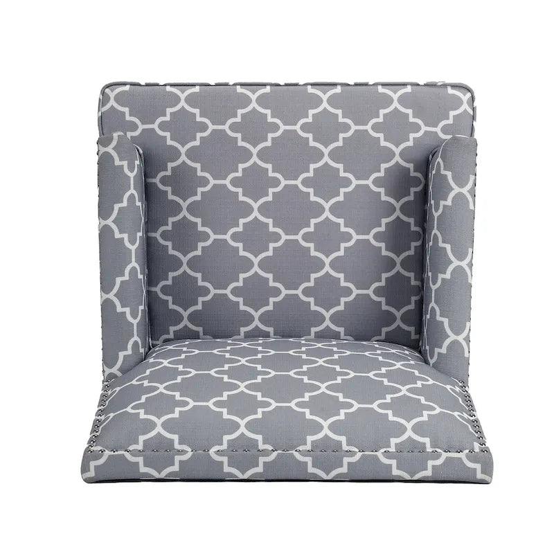 Fauteuil d'appoint moderne pour salon avec pieds en bouleau et revêtement en tissu confortable