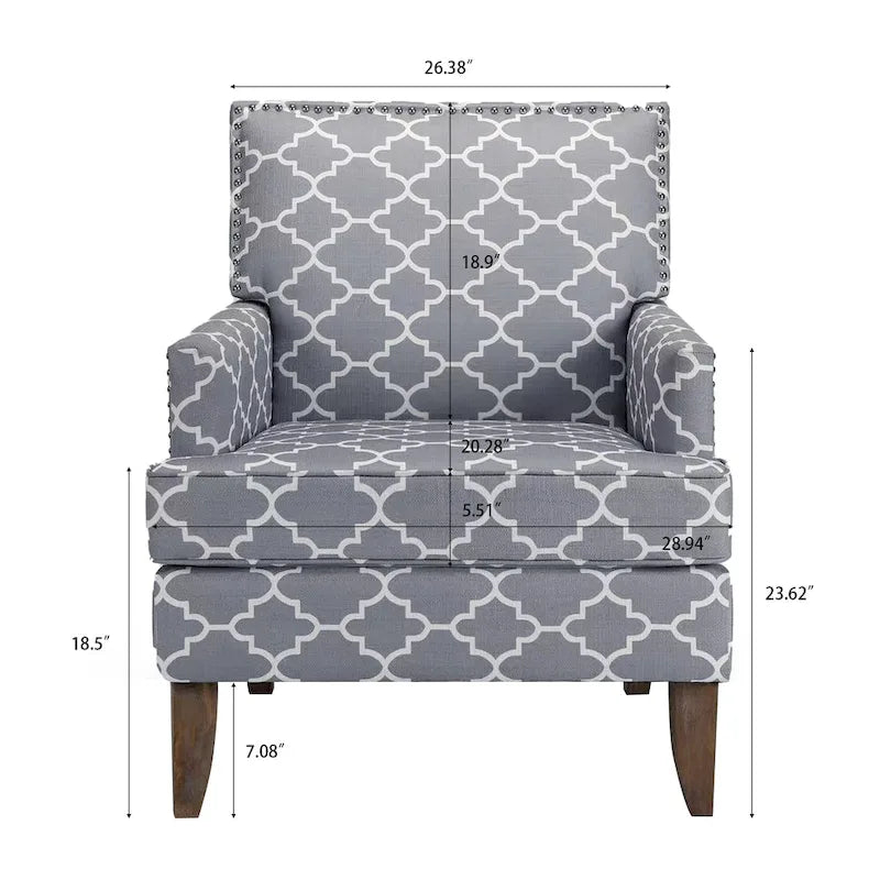Fauteuil d'appoint moderne pour salon avec pieds en bouleau et revêtement en tissu confortable