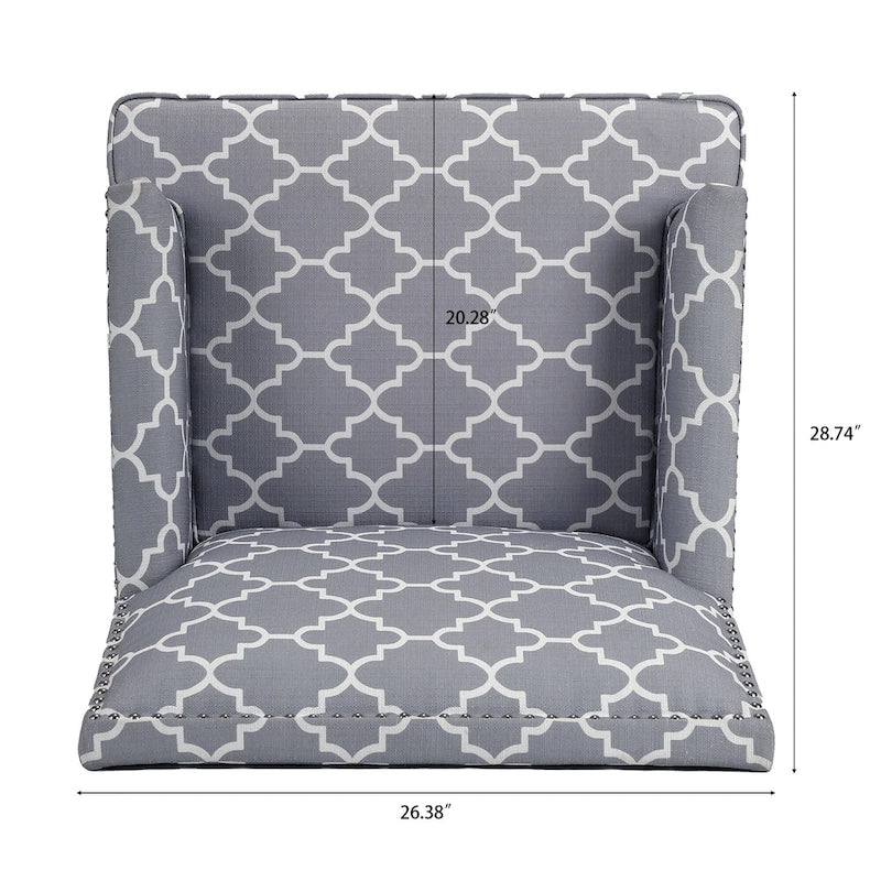 Fauteuil d'appoint moderne pour salon avec pieds en bouleau et revêtement en tissu confortable