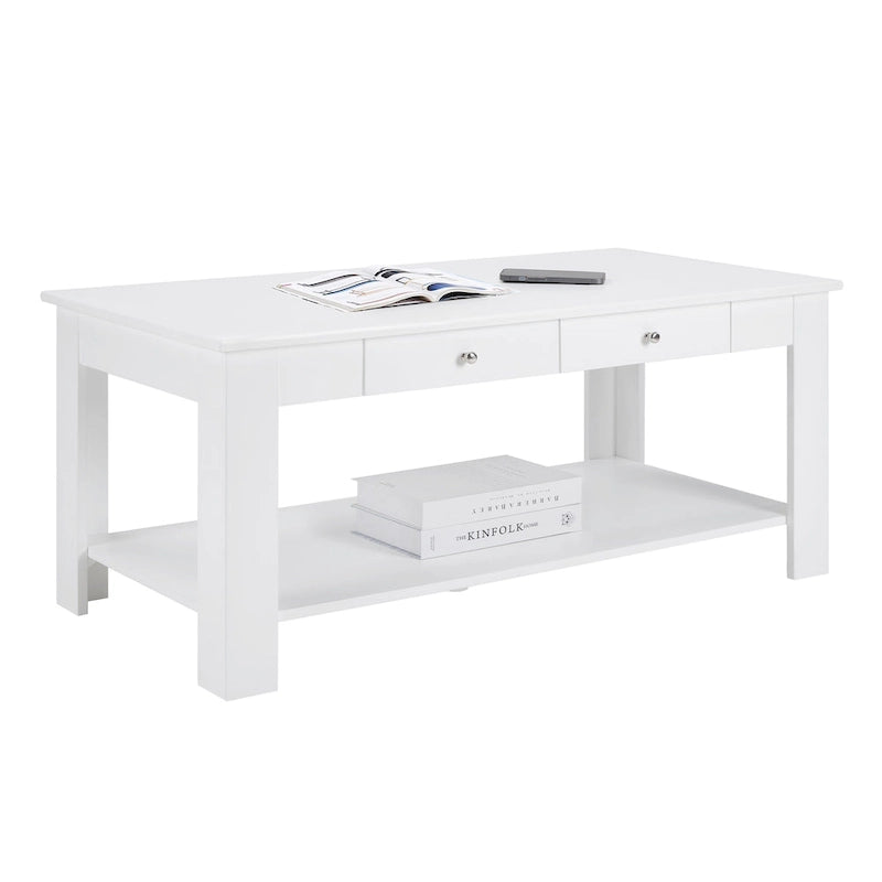 Table basse tiroir avec étagère