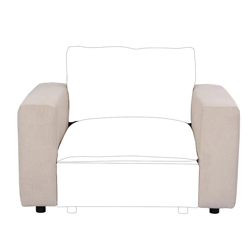 Modular Sectional Sofa, Modern Comfy Cloud Sofa Couch, Corduroy Rainbow Deep Seat Sofa with Movable Cushion