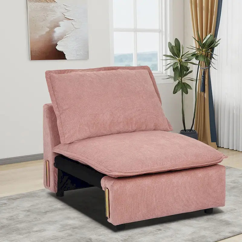 Canapé sectionnel modulaire, canapé cloud moderne et confortable, canapé profond en velours côtelé arc-en-ciel avec coussin mobile
