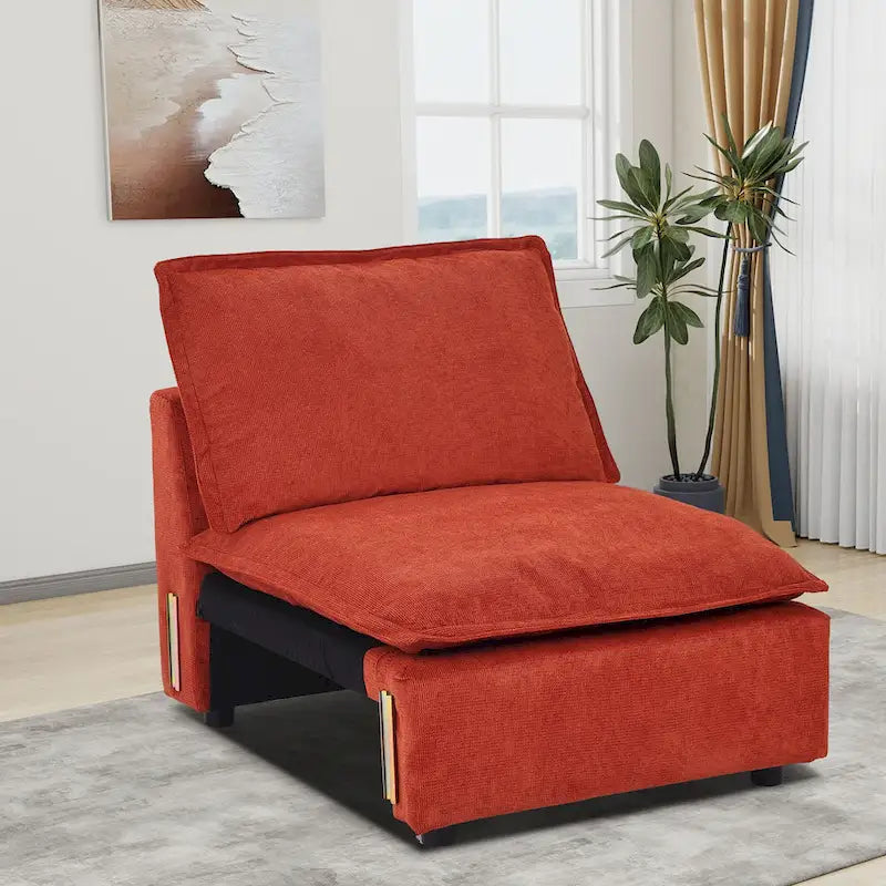 Canapé sectionnel modulaire, canapé cloud moderne et confortable, canapé profond en velours côtelé arc-en-ciel avec coussin mobile