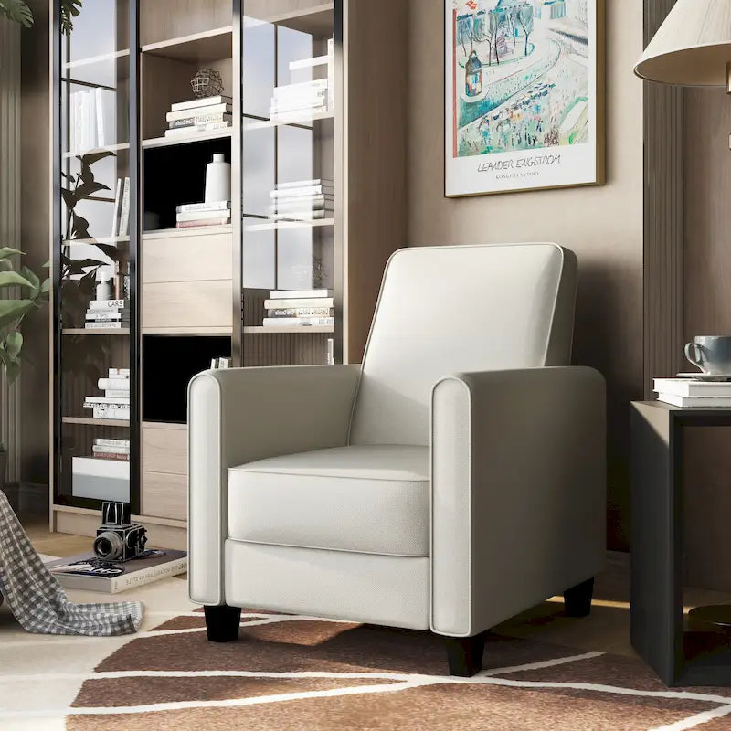 Fauteuil inclinable rembourré à passepoil en tissu traditionnel