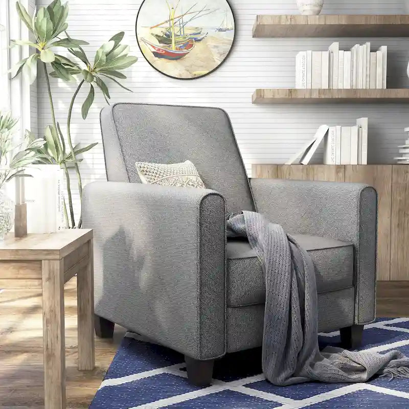 Fauteuil inclinable rembourré à passepoil en tissu traditionnel