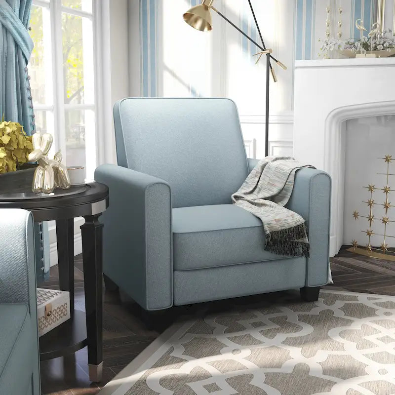 Fauteuil inclinable rembourré à passepoil en tissu traditionnel