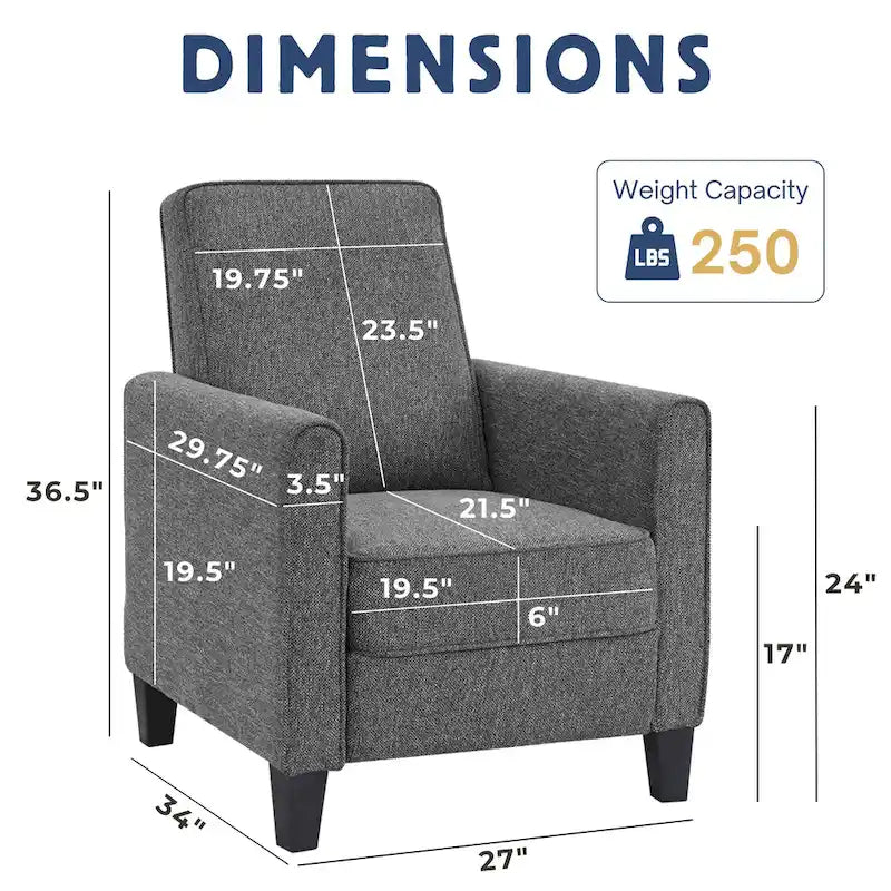 Fauteuil inclinable rembourré à passepoil en tissu traditionnel