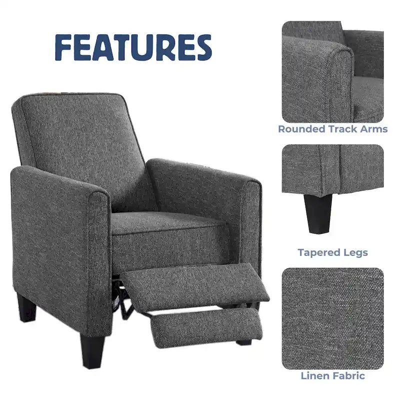 Fauteuil inclinable rembourré à passepoil en tissu traditionnel