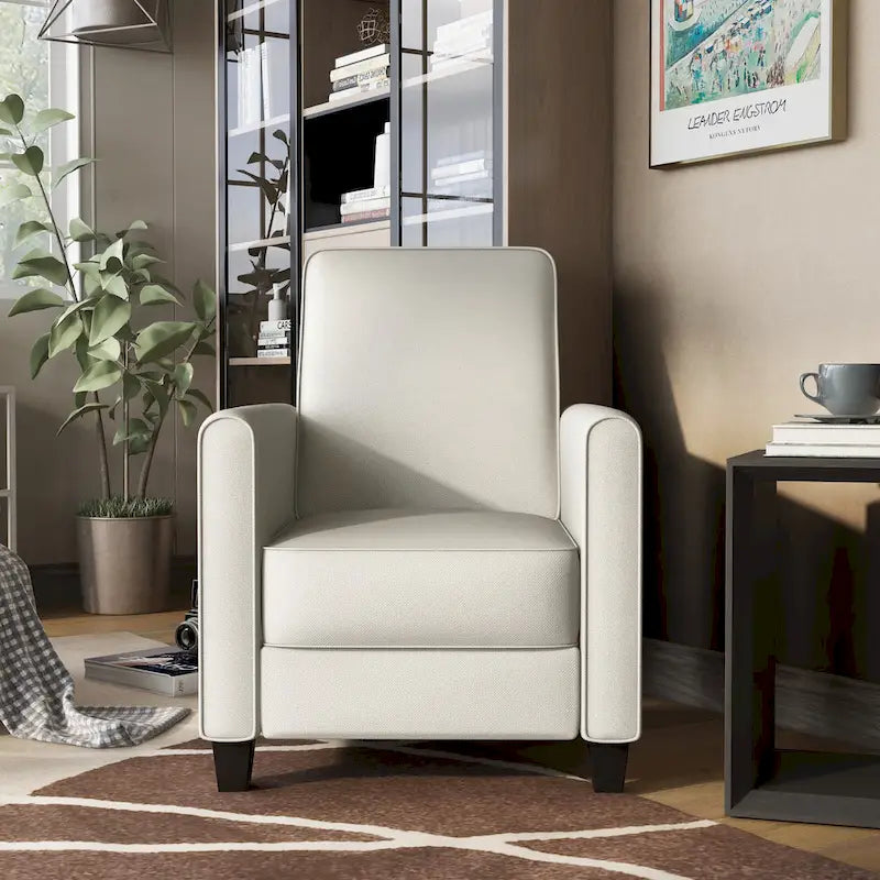 Fauteuil inclinable rembourré à passepoil en tissu traditionnel