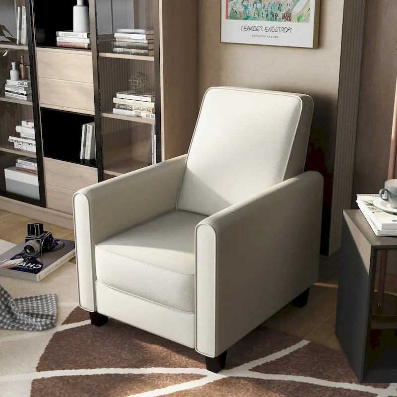Fauteuil inclinable rembourré à passepoil en tissu traditionnel