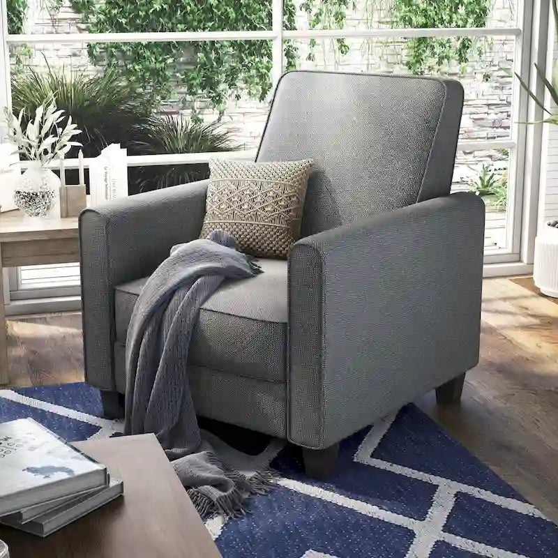 Fauteuil inclinable rembourré à passepoil en tissu traditionnel