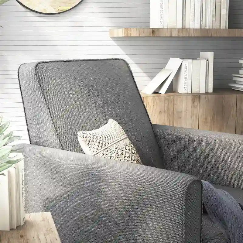 Fauteuil inclinable rembourré à passepoil en tissu traditionnel