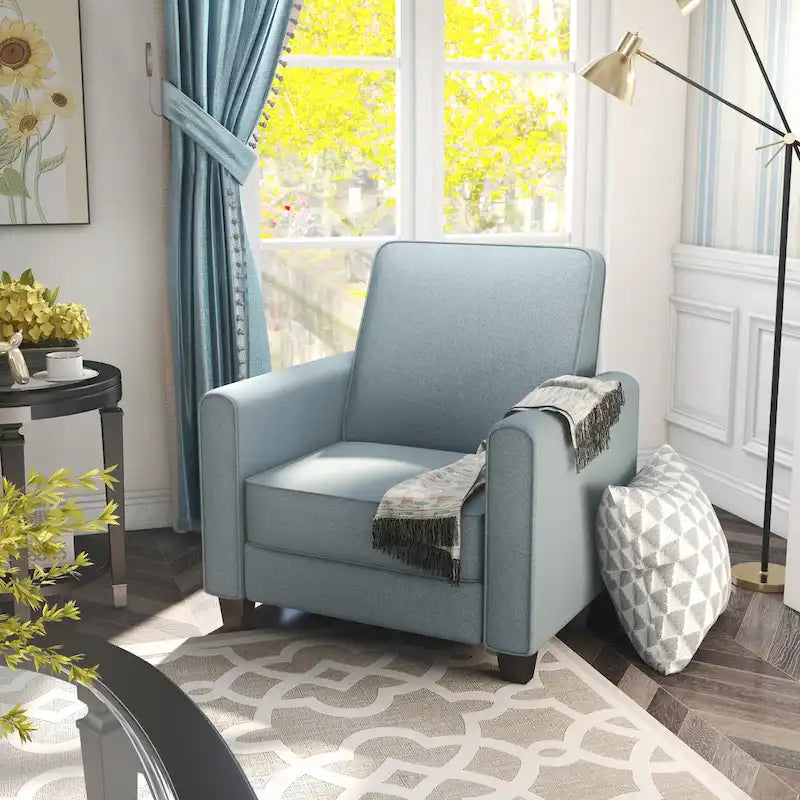 Fauteuil inclinable rembourré à passepoil en tissu traditionnel
