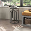 Petite table d'appoint ronde moderne avec plateau en marbre, base décorative en métal robuste