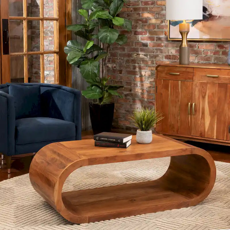 Table basse en bois de manguier - 51x23x18