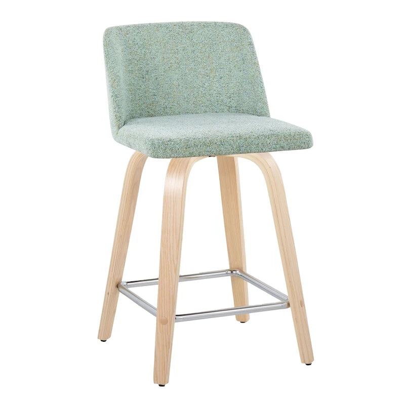Tabouret de comptoir de 61 cm avec base en bois naturel