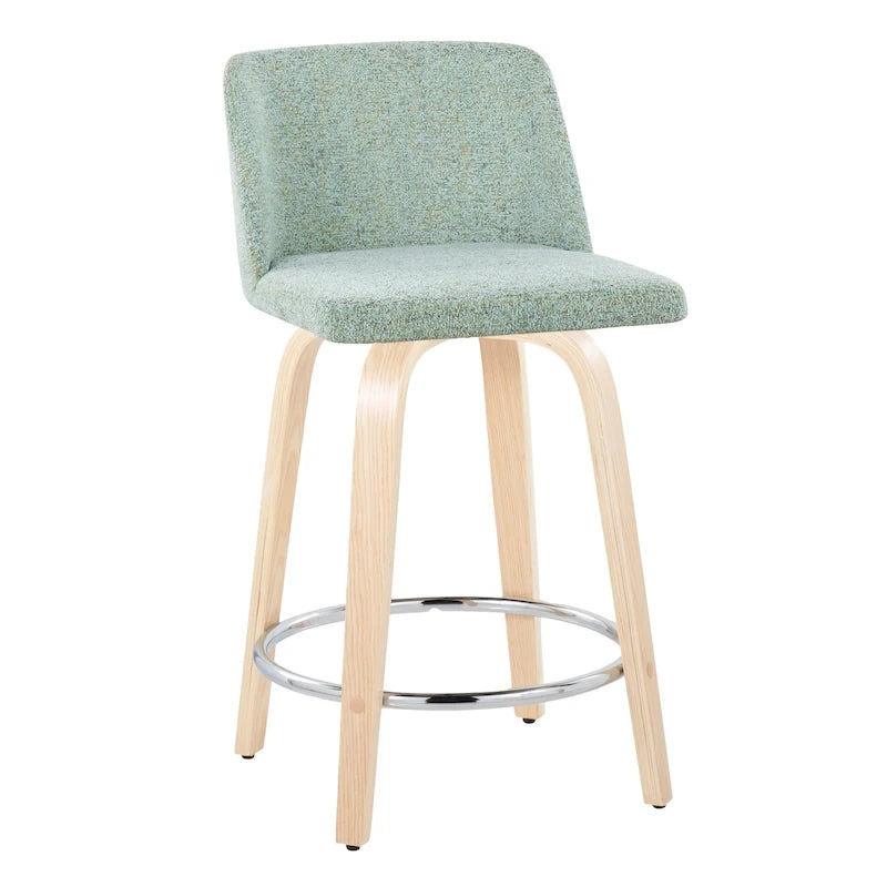 Tabouret de comptoir de 61 cm avec base en bois naturel