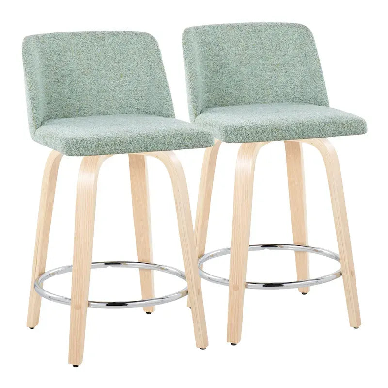 Tabouret de comptoir de 61 cm avec base en bois naturel