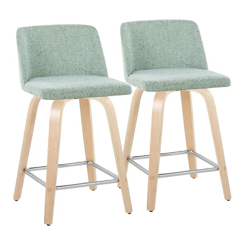 Tabouret de comptoir de 61 cm avec base en bois naturel