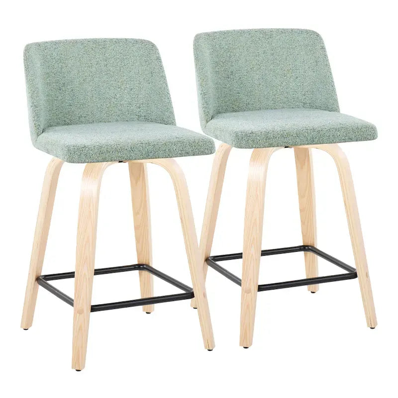 Tabouret de comptoir de 61 cm avec base en bois naturel