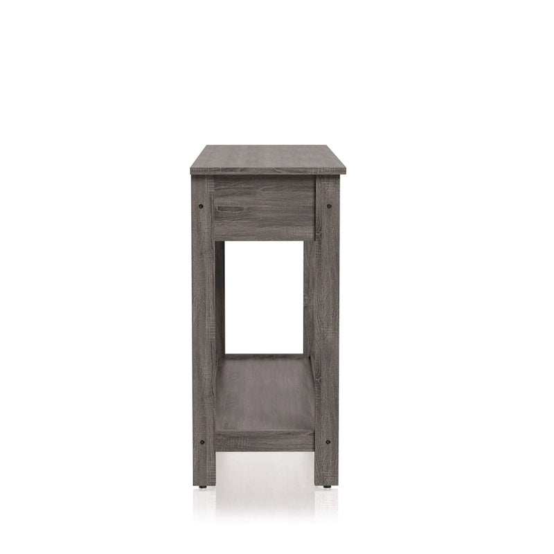 Console de canapé rustique grise en bois à 1 étagère de 43 pouces