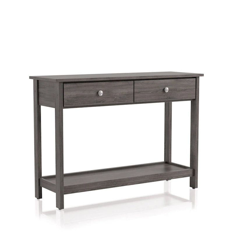 Console de canapé rustique grise en bois à 1 étagère de 43 pouces
