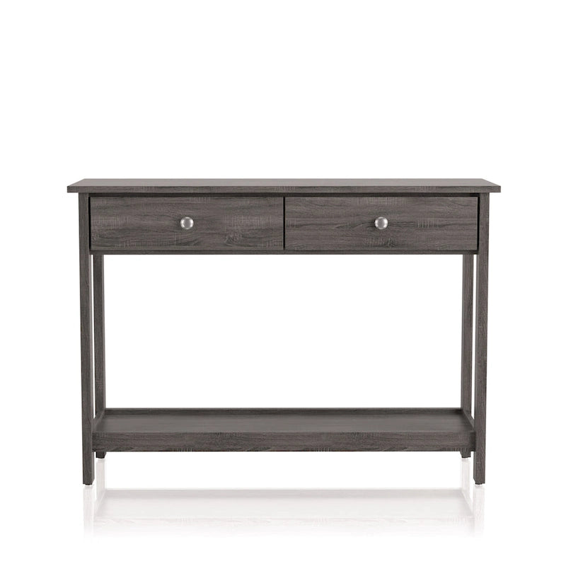Console de canapé rustique grise en bois à 1 étagère de 43 pouces