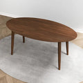 Table à manger ovale en bois massif brun de 170 cm de style Mid-Century - 170 cm