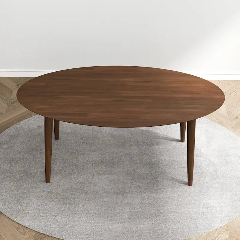 Table à manger ovale en bois massif brun de 170 cm de style Mid-Century - 170 cm