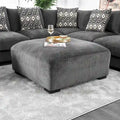 Pouf cocktail rembourré en chenille contemporain