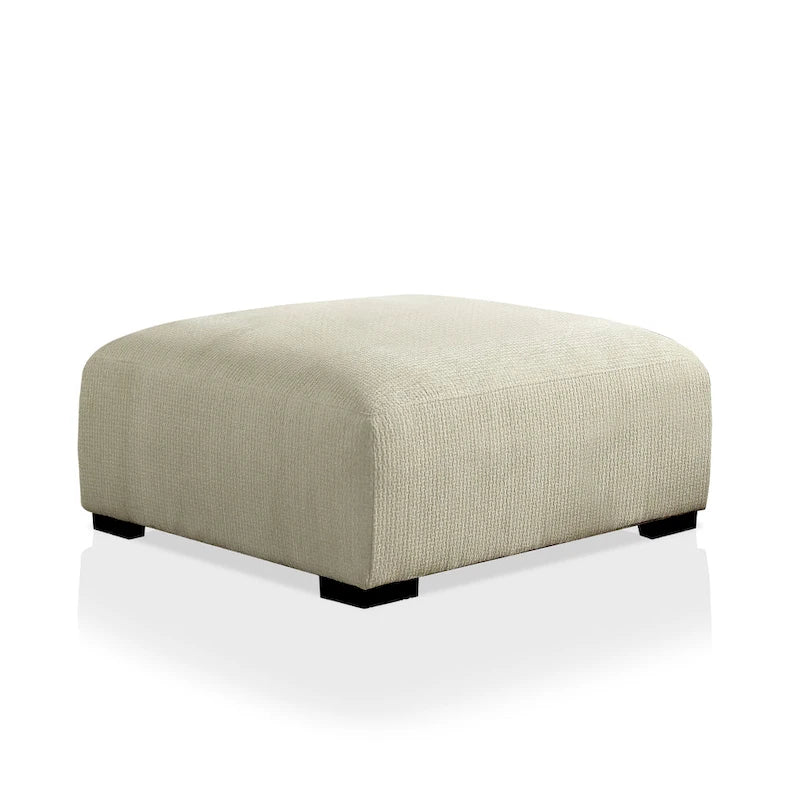 Pouf cocktail rembourré en chenille contemporain