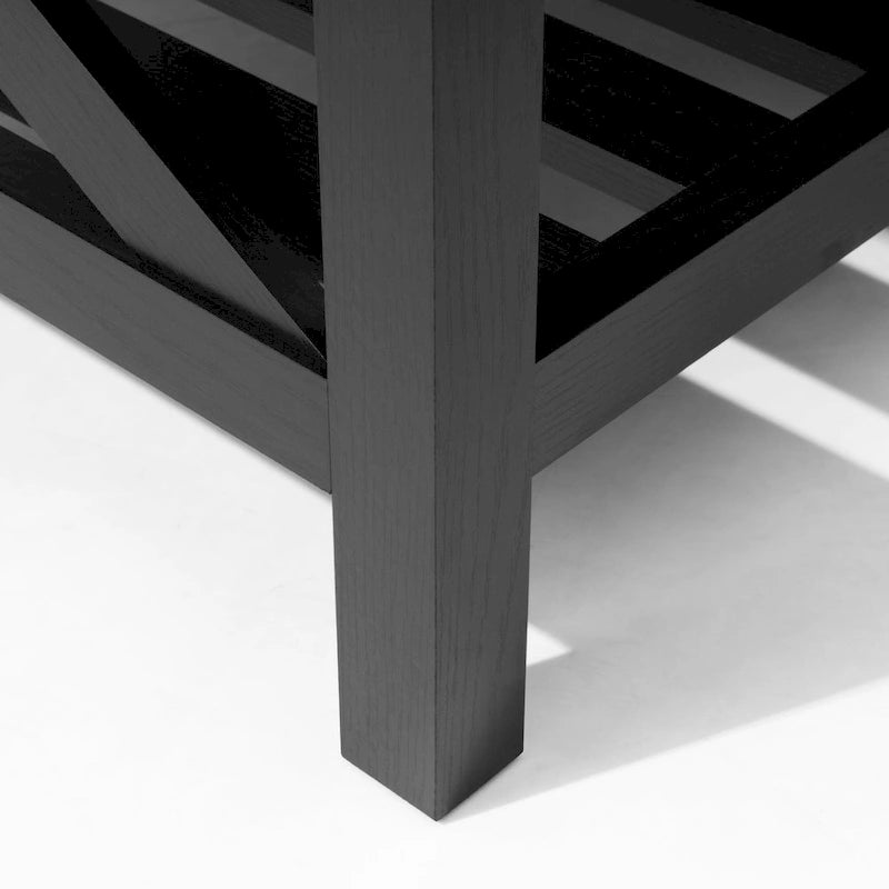Table basse de salon avec étagère de rangement, Table centrale de canapé - 102 cm (L) x 56 cm (P) x 46 cm (H)