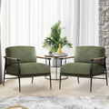 Fauteuils d'appoint Fauteuil blanc Chenille pour salon Fauteuil moderne du milieu du siècle Pieds en métal Placage Accoudoir en métal