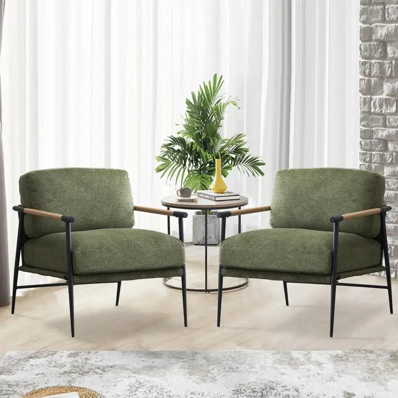 Fauteuils d'appoint Fauteuil blanc Chenille pour salon Fauteuil moderne du milieu du siècle Pieds en métal Placage Accoudoir en métal