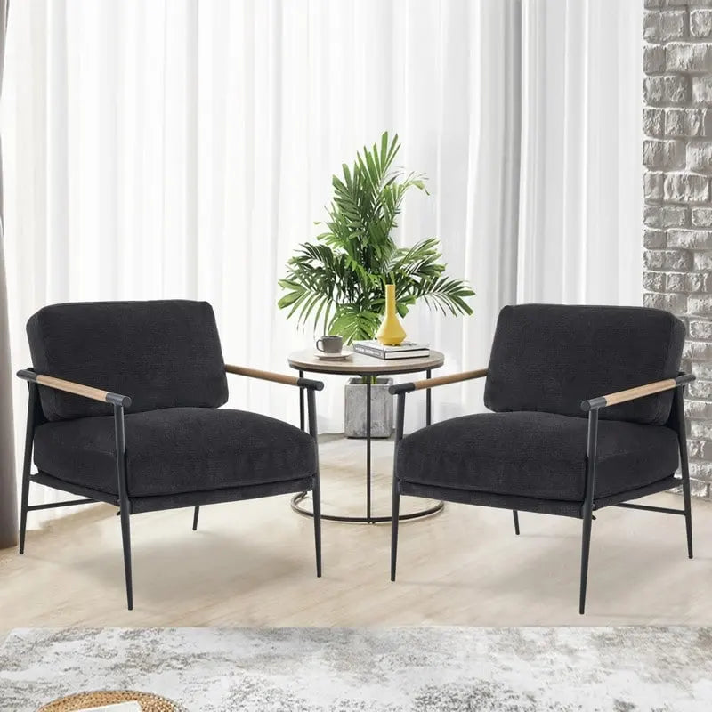 Fauteuils d'appoint Fauteuil blanc Chenille pour salon Fauteuil moderne du milieu du siècle Pieds en métal Placage Accoudoir en métal