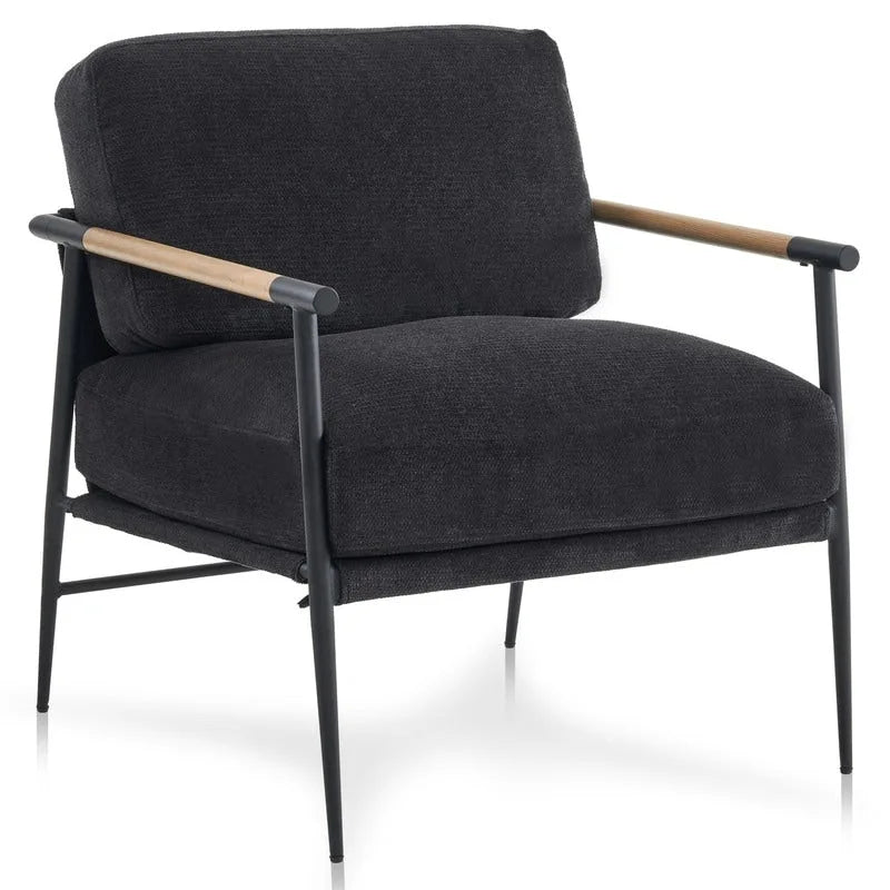 Fauteuils d'appoint Fauteuil blanc Chenille pour salon Fauteuil moderne du milieu du siècle Pieds en métal Placage Accoudoir en métal