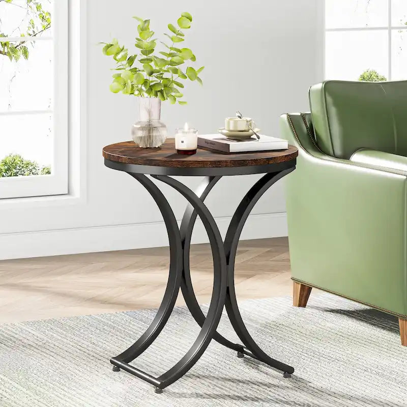 Table d'appoint ronde or et blanc Table d'appoint moderne petite Table basse d'appoint C