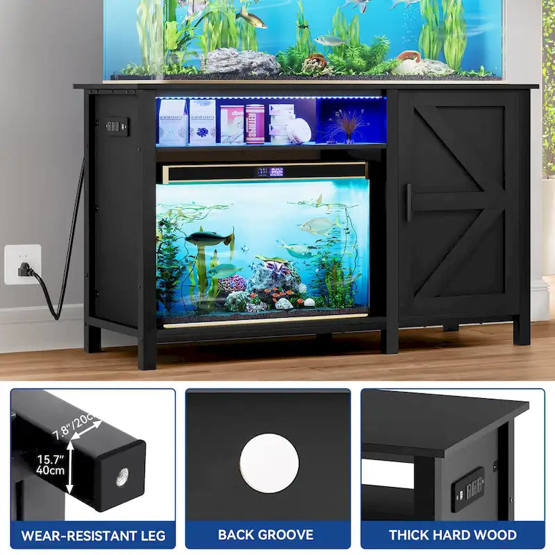 Meuble d'aquarium pour aquariums de 200 à 280 litres avec bande lumineuse RVB
