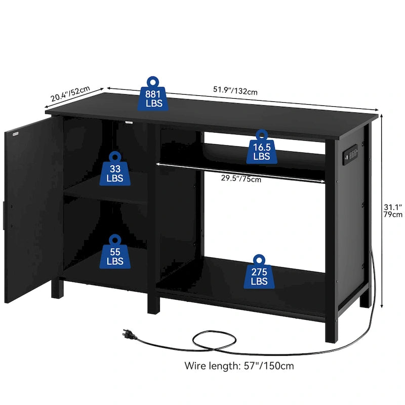 Meuble d'aquarium pour aquariums de 200 à 280 litres avec bande lumineuse RVB