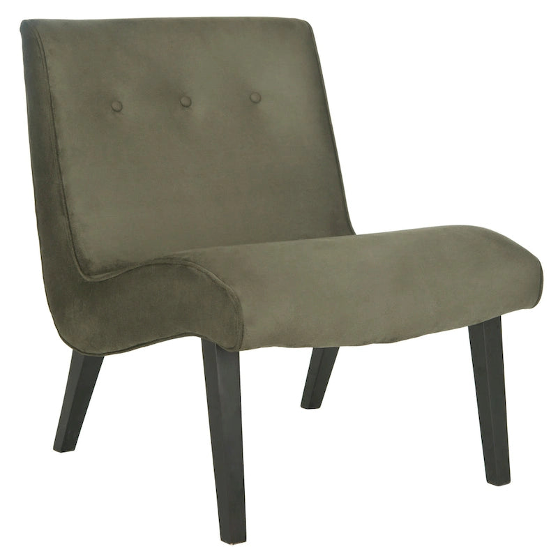 Chaise Vert Forêt Milieu de Siècle - 25.2 x 29.9 x 30.7 - 25Wx30Px31H