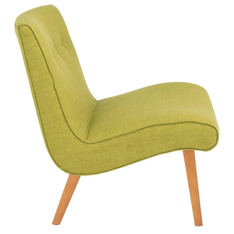 Chaise Vert Forêt Milieu de Siècle - 25.2 x 29.9 x 30.7 - 25Wx30Px31H
