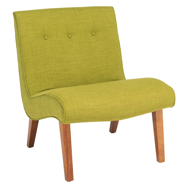 Chaise Vert Forêt Milieu de Siècle - 25.2 x 29.9 x 30.7 - 25Wx30Px31H