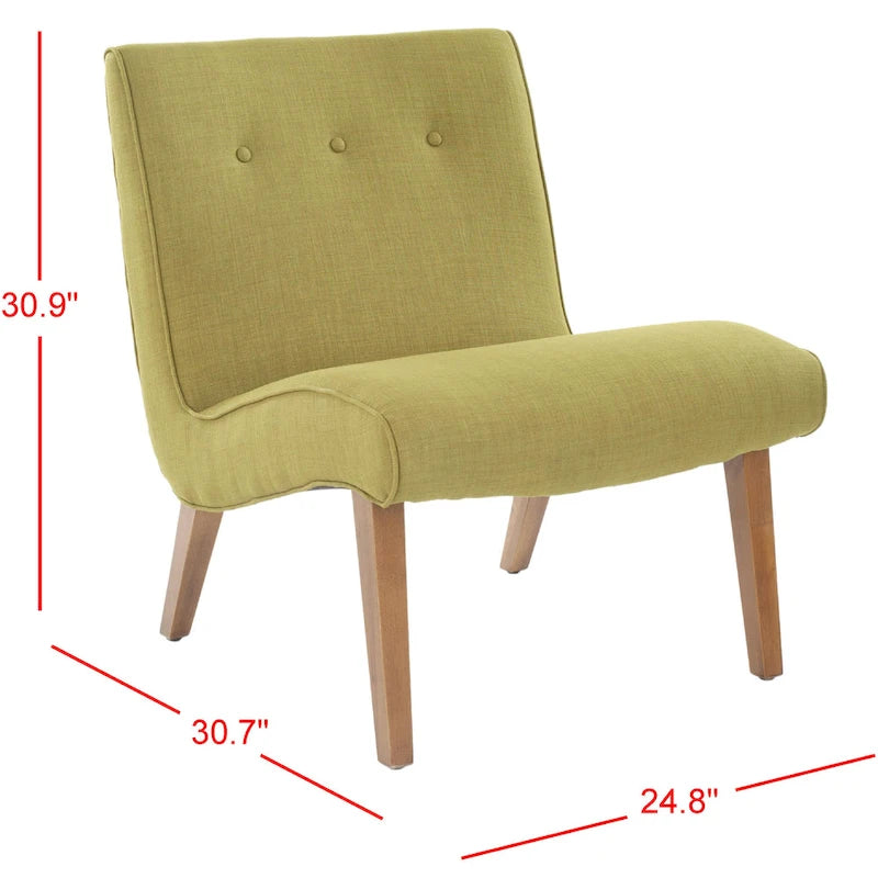 Chaise Vert Forêt Milieu de Siècle - 25.2 x 29.9 x 30.7 - 25Wx30Px31H