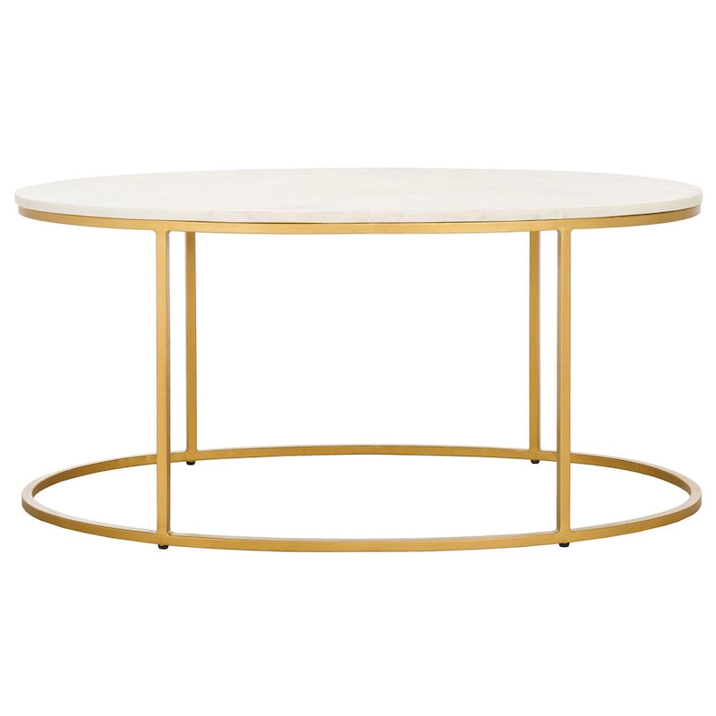 Table basse en marbre (entièrement assemblée) - 39 po L x 21 po P x 18,3 po H - 39Lx21Px18H